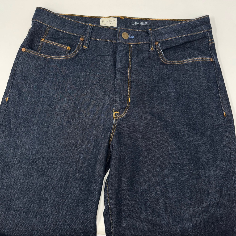 Pilcro The Icon High Waisted Cropped Flare Jeans Dark Wash 31P Petite